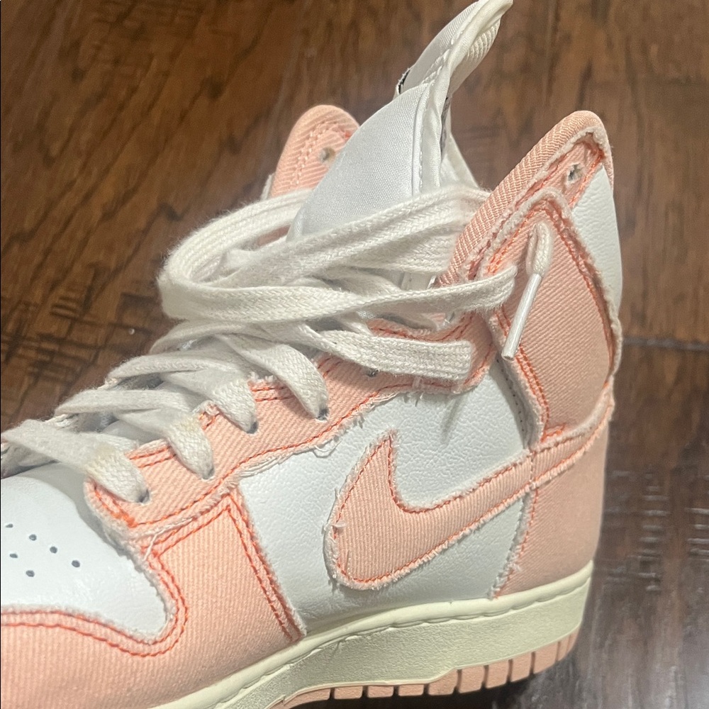 Nike High-Top Sneakers in Peach and White - Picture 8 of 11